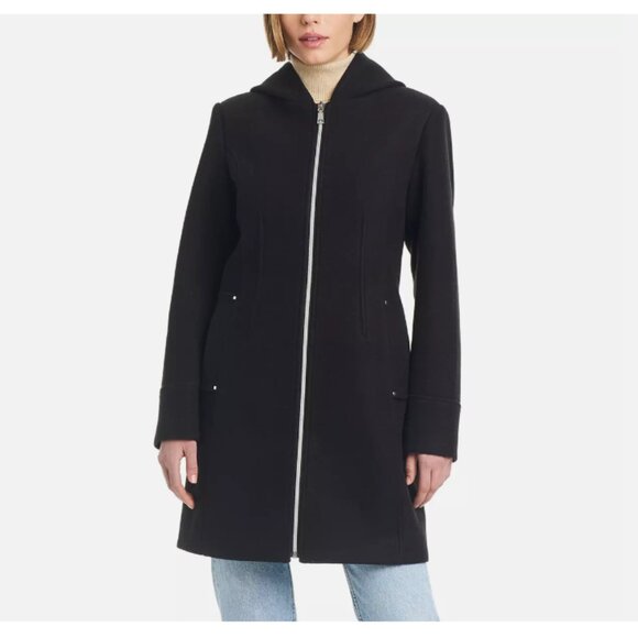 NWT Vince Camuto Ladies' Hooded Full-Zip Jacket, Black - Picture 6 of 6